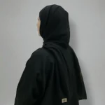 ⁦حجاب جورسيه - اسود⁩ - الصورة ⁦2⁩